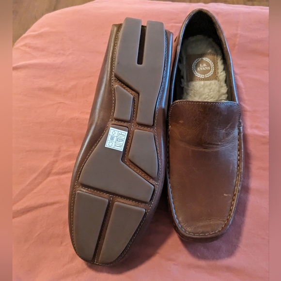 L.B. Evans Men's Alton Cognac Loafers Driving shoes slip on Size 9W NWOT - Picture 6 of 7